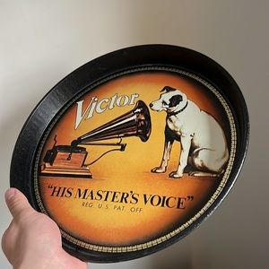 RCA victor dog metal tray